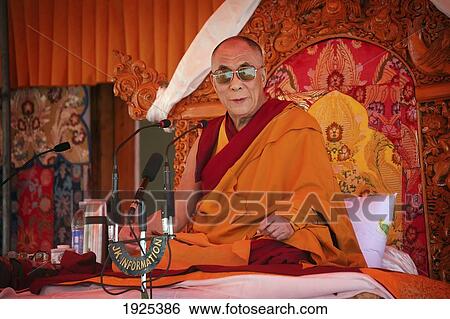 Stock Photograph - Dalai Lama In Diskyid Monastery. Fotosearch