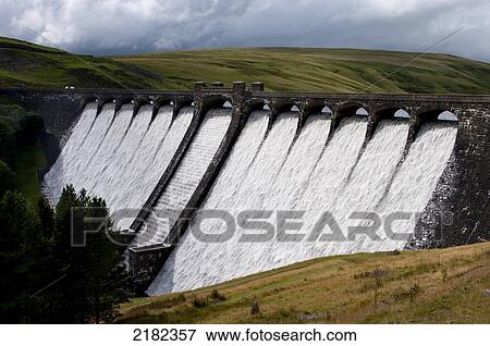 Dam, Elan Valley, Wales, Uk View Large Photo Image Stock Photo - Dam, Elan Valley, Wales, Uk. Fotosearch