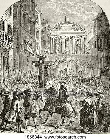 Picture - Daniel Defoe 1660 To 1731 English Novelist And Journalist In The Pillory At Temple Bar. From The National And Domestic History Of England By William Aubrey Published London Circa 1890. Fotosearch