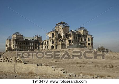 Stock Image - Darulaman Palace Was Designed For King Amanullah By A French Architect In The 1920S; It Later Became The Defense Ministry, And Was The Military Headquarters During The Russian Occupation. Kabul,, Afghanistan. Fotosearch