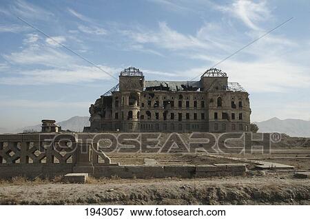 Stock Photo - Darulaman Palace Was Designed For King Amanullah By A French Architect In The 1920S; It Later Became The Defense Ministry, And Was The Military Headquarters During The Russian Occupation. Kabul,, Afghanistan. Fotosearch
