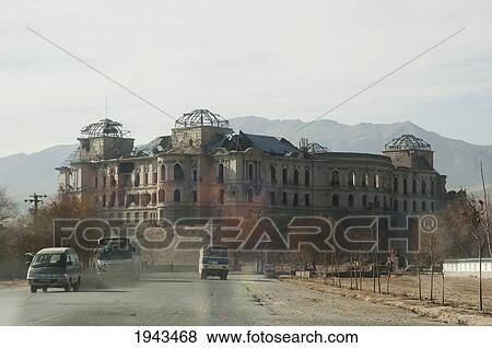 Stock Photo - Darulaman Palace Was Designed For King Amanullah By A French Architect In The 1920S; It Later Became The Defense Ministry, And Was The Military Headquarters During The Russian Occupation. Kabul,, Afghanistan. Fotosearch