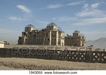 Stock Photography - Darulaman Palace Was Designed For King Amanullah By A French Architect In The 1920S; It Later Became The Defense Ministry, And Was The Military Headquarters During The Russian Occupation. Kabul,, Afghanistan. Fotosearch