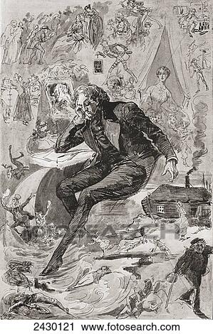 Stock Image - David Copperfield. Illustration by Harry Furniss for the Charles Dickens novel David Copperfield, from The Testimonial Edition, published 1910.. Fotosearch