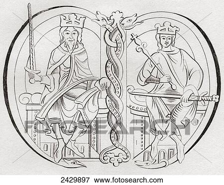 Stock Photo - David I, left, 1084. Fotosearch