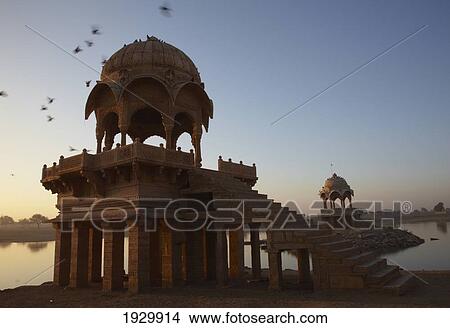 Dawn at Gadisar Lake Jaisalmer Rajasthan India View Large Photo Image Picture - Dawn at Gadisar Lake Jaisalmer Rajasthan India. Fotosearch