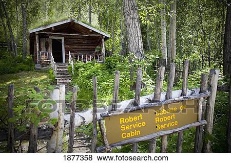 Stock Photo - Dawson City, Yukon Territory, Canada; Robert Service Cabin, Homestead Of The Poet Robert Service. Fotosearch