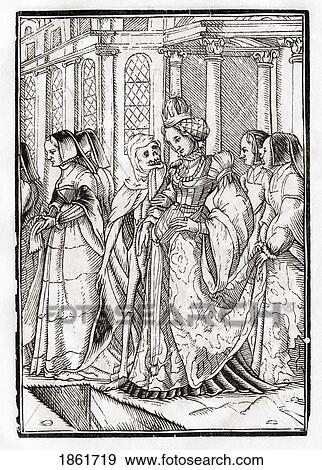 Stock Photo - Death Comes For The Empress After Hans Holbein The Younger From Der Todten Tanz Or The Dance Of Death Published Basel 1843. Fotosearch