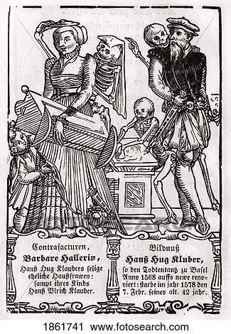Stock Image - Death Comes For The Painter From Der Todten Tanz Or The Dance Of Death Published Basel 1843. Fotosearch