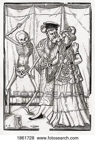Stock Photo - Death Comes To The Duchess Woodcut By Georg Scharffenberg From Der Todten Tanz Or The Dance Of Death Published Basel 1843. Fotosearch