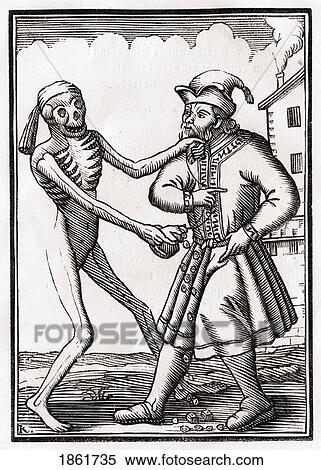 Stock Photography - Death Comes To The Jew From Der Todten Tanz Or The Dance Of Death Published Basel 1843. Fotosearch