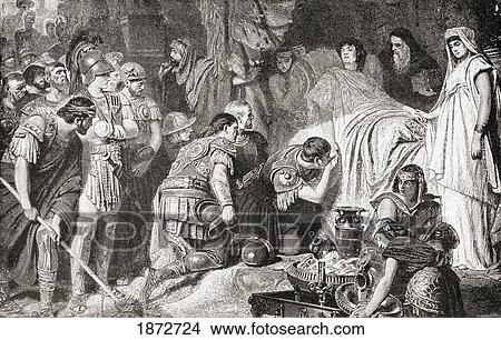 Picture - Death Of Alexander The Great At Babylon In 323 Bc. Alexander Iii Of Macedon 356 To 323 Bc. Greek King Of Macedon. From The Book Harmsworth History Of The World Published 1908.. Fotosearch