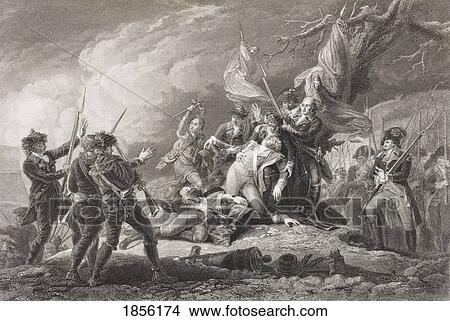 Picture - Death Of General Montgomery, Battle Of Quebec 1775, General Richard Montgomery 1736 - 1775. American Revolutionary Officer. From The Book Gallery Of Historical Portraits Published C. 1880.. Fotosearch