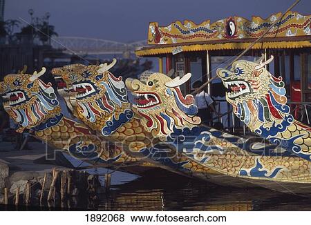 Decorated Boat Bows On Perfume River View Large Photo Image Stock Photo - Decorated Boat Bows On Perfume River. Fotosearch