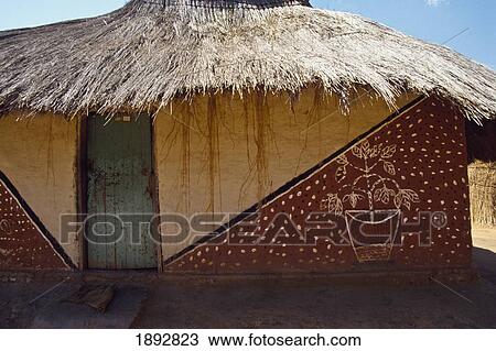 Stock Image - Decorated House Wall. Fotosearch