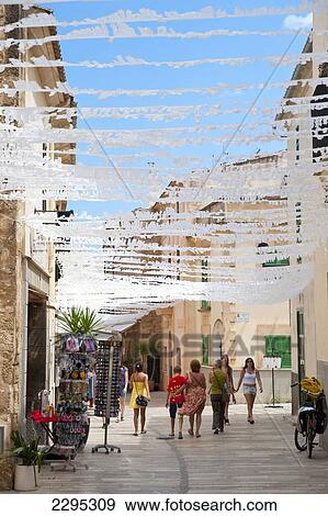 Decorated Street In Alcudia, Mallorca, Balearic Islands, Spain View Large Photo Image Stock Photo - Decorated Street In Alcudia, Mallorca, Balearic Islands, Spain. Fotosearch