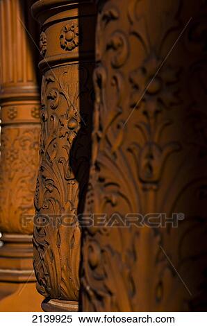 Stock Photography - Decorative victorian red pillars; Ramsgate, Thanet, Kent, England. Fotosearch
