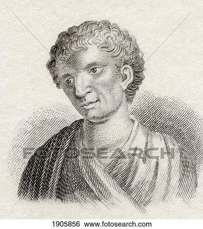 Stock Photograph - Demosthenes, 384 To 322 Bc. Greek Statesman And Orator Of Ancient Athens. From Crabb's Historical Dictionary Published 1825.. Fotosearch