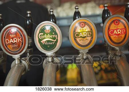 Denmark; Close-Up Of Beer Taps In Bar View Large Photo Image Stock Photo - Denmark; Close-Up Of Beer Taps In Bar. Fotosearch