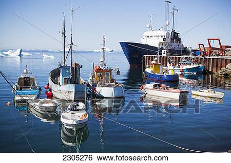 Denmark, Greenland, Boats in harbour; Upernarvik View Large Photo Image Stock Photograph - Denmark, Greenland, Boats in harbour; Upernarvik. Fotosearch