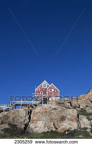 Stock Photo - Denmark, Greenland, Cottages; Upernarvik. Fotosearch