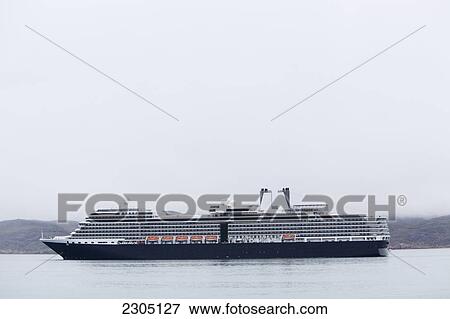 Denmark, Greenland, Tourist cruise ship in harbour; Qaqortoq (Julianehab) View Large Photo Image Stock Photo - Denmark, Greenland, Tourist cruise ship in harbour; Qaqortoq (Julianehab). Fotosearch