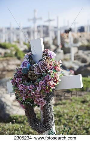 Picture - Denmark, Greenland, Traditional cemetery; Upernarvik. Fotosearch