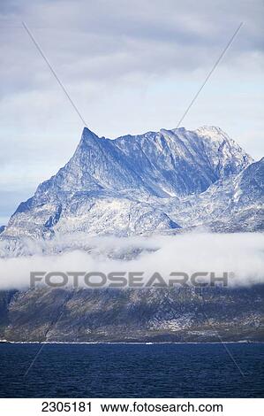 Stock Image - Denmark, Greenland, Views up fjord; Nuuk. Fotosearch