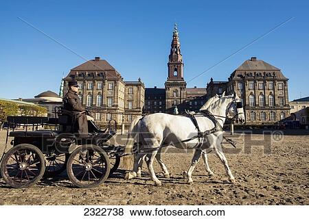 Denmark, Horse carriage in front of Christiansborg Palace; Copenhagen View Large Photo Image Stock Photo - Denmark, Horse carriage in front of Christiansborg Palace; Copenhagen. Fotosearch