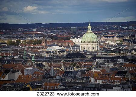 Stock Image - Denmark, Views from palladian dutch baroque style Our Saviour's Church; Copenhagen. Fotosearch