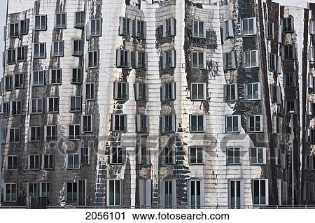 Der Neue Zollhof Office Buildings, Designed By Architect Frank O. Gehry, In Media Harbor, Dusseldorf, North Rhine-Westphalia, Germany View Large Photo Image Stock Image - Der Neue Zollhof Office Buildings, Designed By Architect Frank O. Gehry, In Media Harbor, Dusseldorf, North Rhine-Westphalia, Germany. Fotosearch