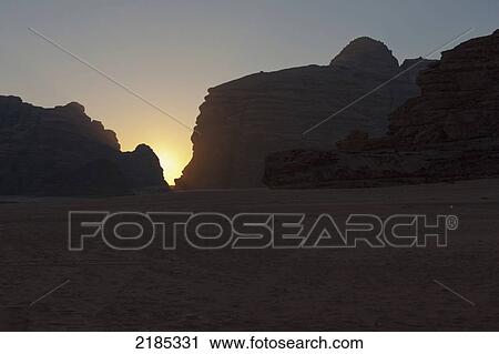 Stock Image - Desert In Wadi Rum, Jordan, Middle East. Fotosearch