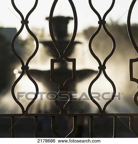 Stock Photograph - Design Of Metal Posts On A Fence; Guatemala City Guatemala. Fotosearch
