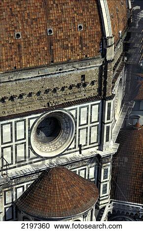 Stock Image - Detail Brunelleschi's Dome, Duomo - Florence, Italy. Fotosearch