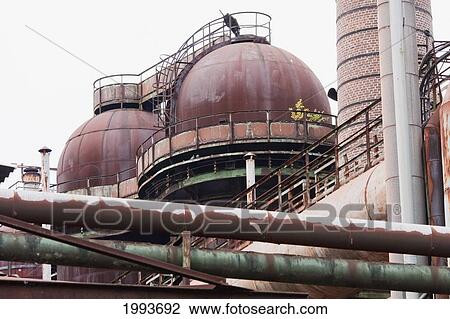 Detail of a blast furnace at Volklinger Hutte (Volklingen Ironworks), Volklingen, Germany View Large Photo Image Stock Image - Detail of a blast furnace at Volklinger Hutte (Volklingen Ironworks), Volklingen, Germany. Fotosearch