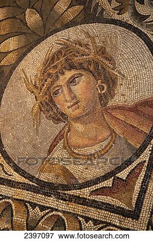 Stock Photo - Detail of a mosaic in the British Museum; London, England. Fotosearch