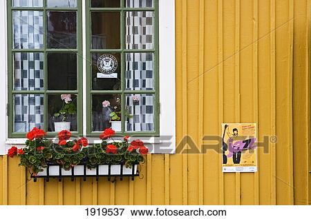 Stock Photo - Detail Of A Typical Wooden House In Mariefred, Sweden. Fotosearch