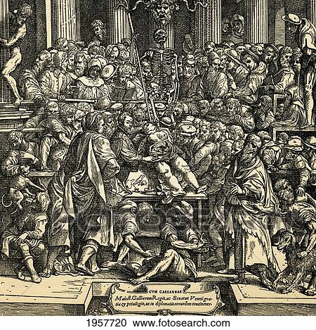 Detail Of An Anatomy Lesson On Title Page Of De Humani Corporis Fabrica Libri Septem (On The Fabric Of The Human Body In Seven Books) By Andreas Vesalius, Published Basel, 1543. This Image After A 19Th Century Reproduction. View Large Photo Image Stock Image - Detail Of An Anatomy Lesson On Title Page Of De Humani Corporis Fabrica Libri Septem (On The Fabric Of The Human Body In Seven Books) By Andreas Vesalius, Published Basel, 1543. This Image After A 19Th Century Reproduction.. Fotosearch
