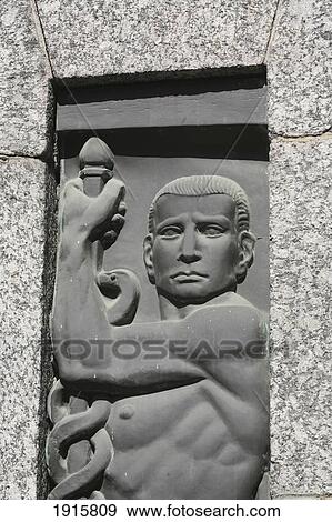 Stock Photo - Detail Of An Art Deco Wall Carving. Fotosearch