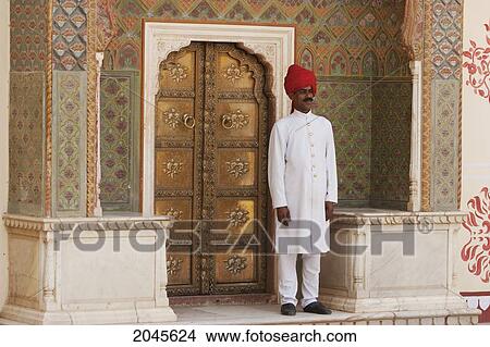 Picture - Detail Of An Entrance Gate To The Chandra Mahal At The City Palace, Jaipur, Rajasthan, India. Fotosearch