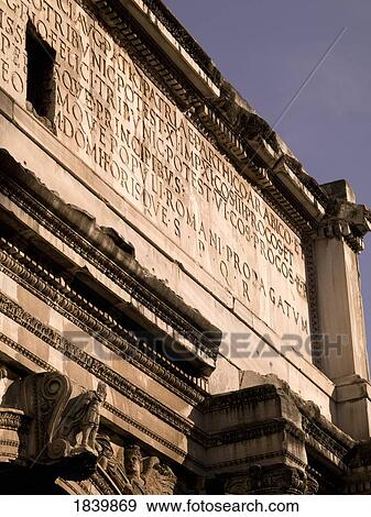 Stock Photo - Detail Of Arco De Settimo Severo Roma On Forum Romanum; Rome, Italy. Fotosearch