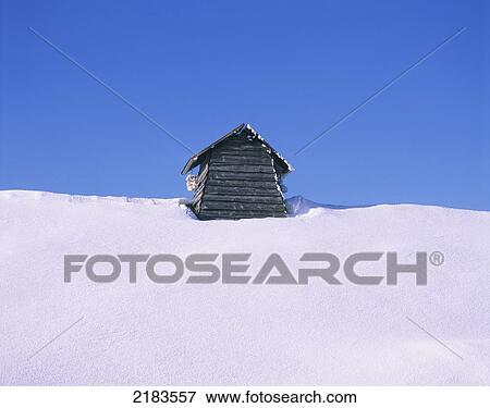 Stock Photo - Detail Of Barn Roof In Winter Snow. Mouthe. Jura Mountains. Franche Comt. Fotosearch