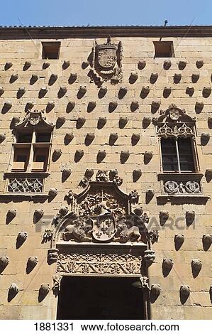 Detail Of Casa De Las Conchas (House Of Shells), A 15Th-16Th Century Gothic-Plateresque Building Now A Public Library; Salamanca, Salamanca Province, Spain View Large Photo Image Stock Image - Detail Of Casa De Las Conchas (House Of Shells), A 15Th-16Th Century Gothic-Plateresque Building Now A Public Library; Salamanca, Salamanca Province, Spain. Fotosearch