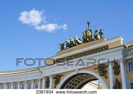 Detail of Chariot of Victory on General Staff Building; St. Petersburg, Russia View Large Photo Image Picture - Detail of Chariot of Victory on General Staff Building; St. Petersburg, Russia. Fotosearch