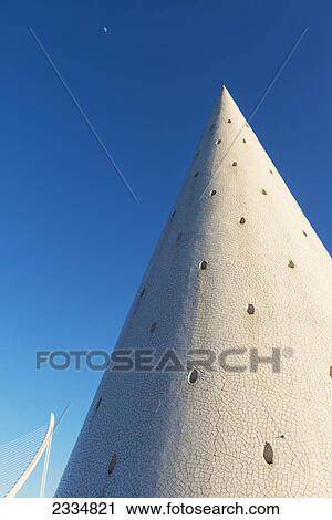 Stock Image - Detail Of Cone In Ciudad De Las Artes Y Las Ciencias (City Of Arts And Sciences); Valencia, Spain. Fotosearch