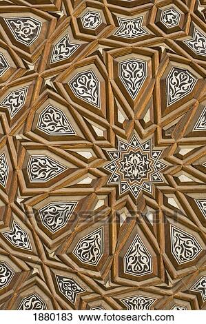 Stock Image - Detail Of Decorated Door In Rifai Mosque. Fotosearch