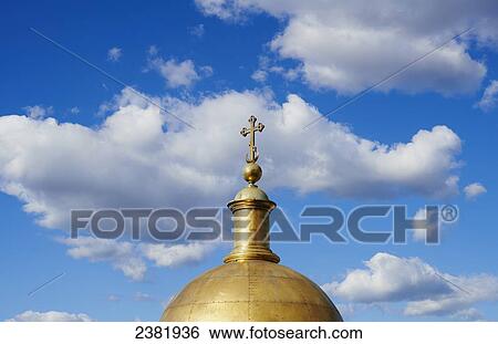 Stock Photograph - Detail of Dome of St. Isaac's Cathedral; St. Petersburg, Russia. Fotosearch