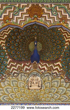 Stock Photo - Detail of doorway in the City Palace; Jaipur, Rajasthan, India. Fotosearch