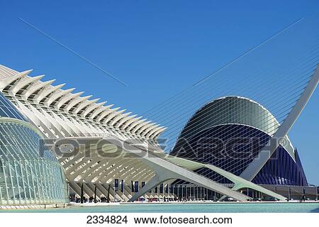 Detail Of El Museu De Les Ciencies Principe Felipe With El Pont De L'assut De L'or And L'agora On Right In City Of Arts And Sciences; Valencia, Spain View Large Photo Image Picture - Detail Of El Museu De Les Ciencies Principe Felipe With El Pont De L'assut De L'or And L'agora On Right In City Of Arts And Sciences; Valencia, Spain. Fotosearch