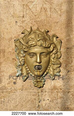 Stock Image - Detail of fountain, Valencia, Spain, Europe, EU. Fotosearch